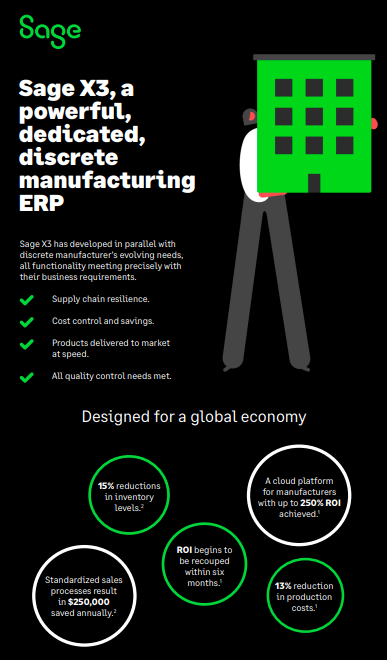 Sage X3, apowerful,dedicated,discretemanufacturingERP